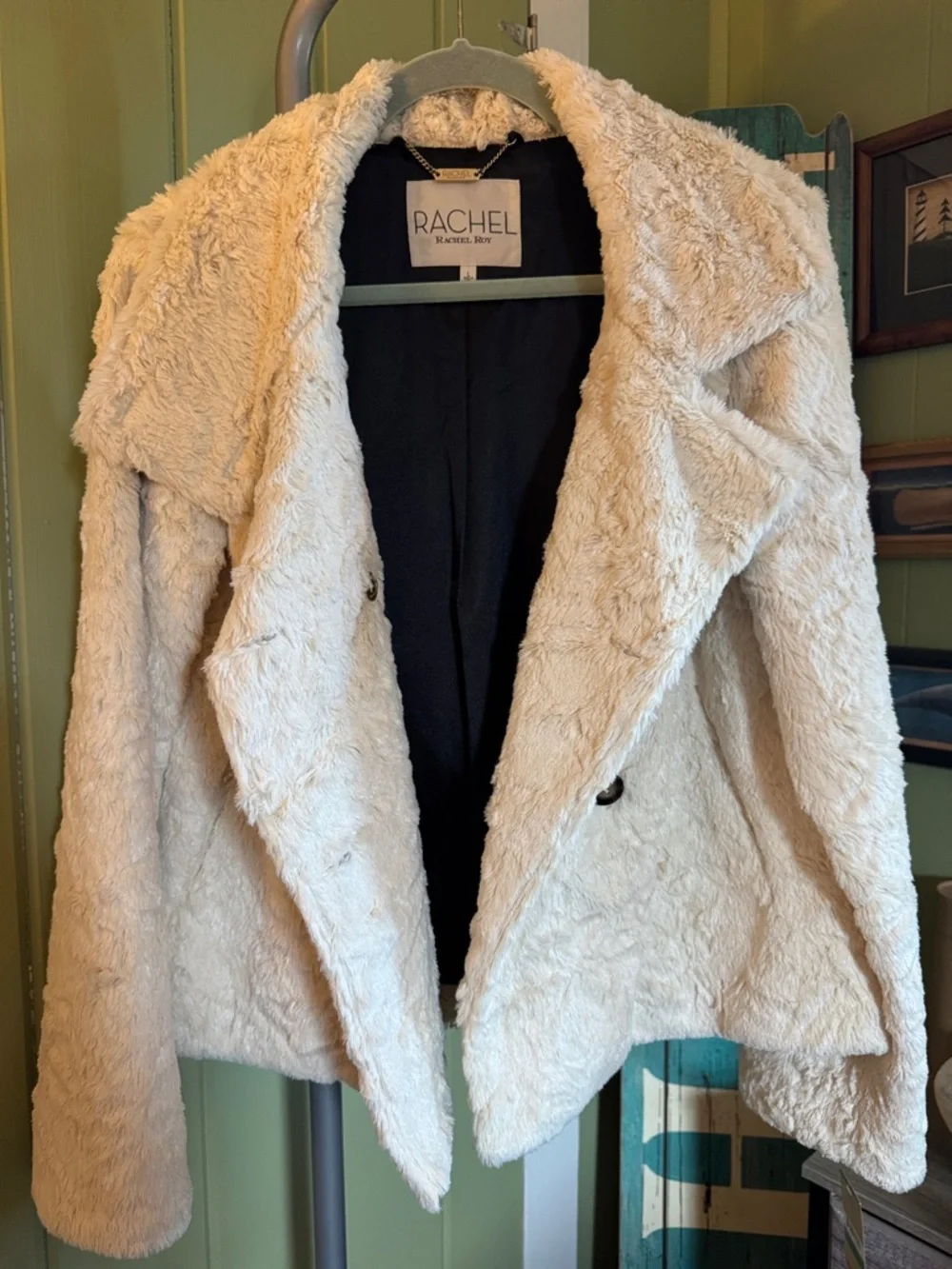 Rachel Roy Faux Fur Teddy Jacket - Picture 3 of 8